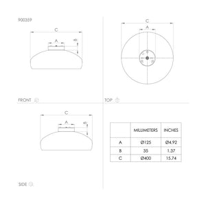 Plafoniera Contemporanea Mogano 1 Luce Acciaio Marrone