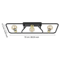 Plafoniera Moderna Messinaro Acciaio Nero 3 Luci E27