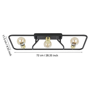 Plafoniera Moderna Messinaro Acciaio Nero 3 Luci E27