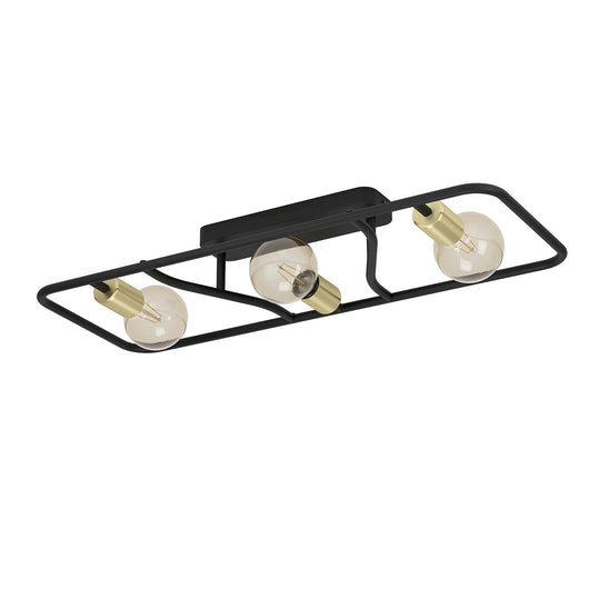 Plafoniera Moderna Messinaro Acciaio Nero 3 Luci E27