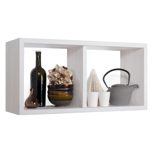 Mensola da Muro In Legno Di Design Modello MORGANA MAXI, Misure 70x35 p23.7 cm. Finitura ROV. SBIANCATO - MADE IN ITALY
