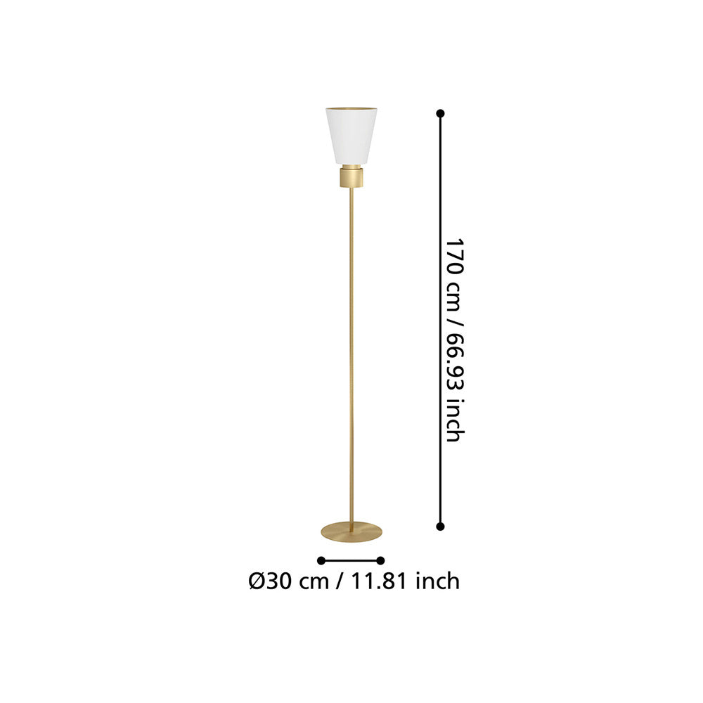 Piantana Contemporanea Aglientina 1 Luce Metallo Ottone Spazzolato