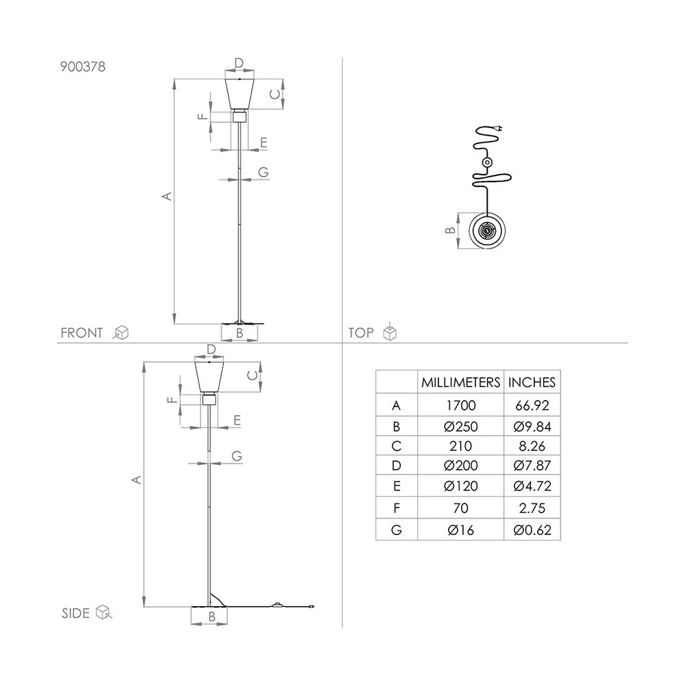 Piantana Contemporanea Aglientina 1 Luce Metallo Ottone Spazzolato