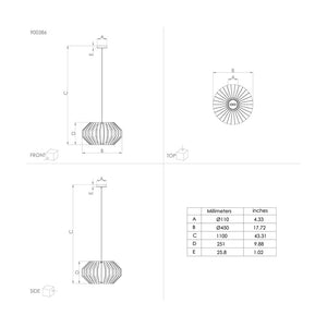Lampadario Contemporaneo Rusticaria 1 Luce Acciaio Nero