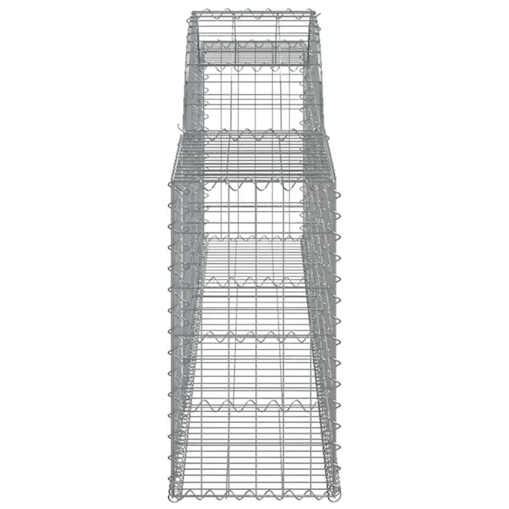 Set di 9 gabbioni ad arco per recinzioni gabbie e muri di contenimento 300 x 30 x 60/80 cm ferro zincato argento 02_0041279