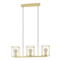 Lampadario A Sospensione Moderno Cumiole Acciaio Oro 3 Luci E27