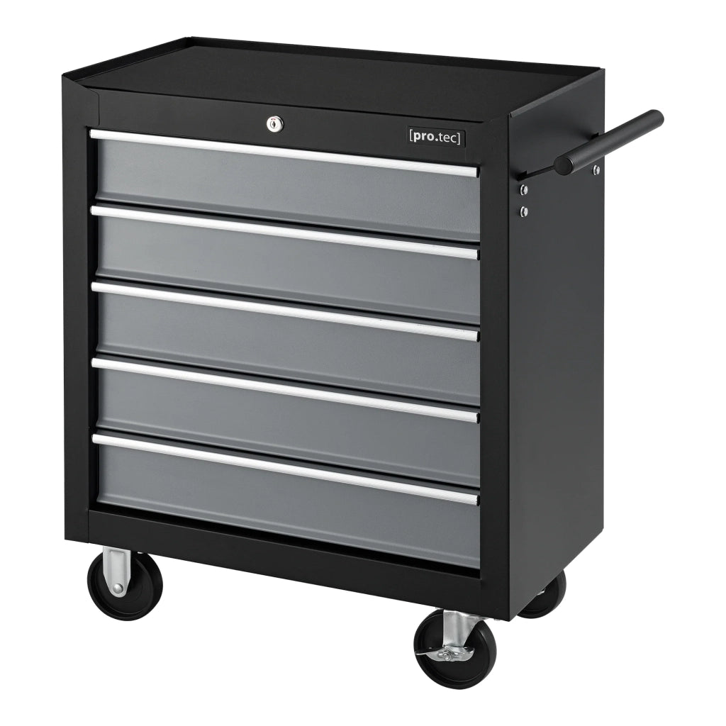 Carrello portautensili da officina con 5 cassetti 69 x 33 x 77,5 cm nero e argento 03_0008271
