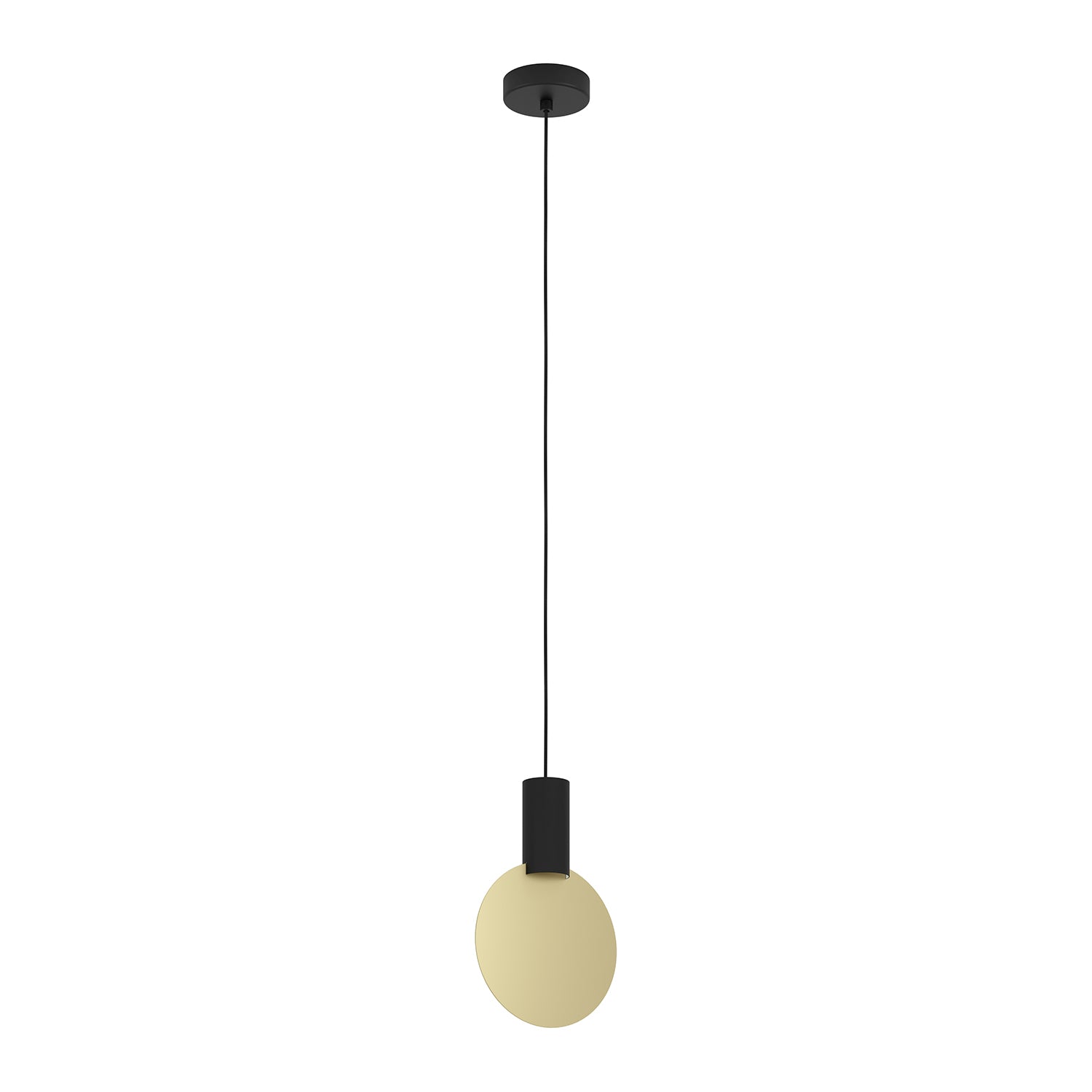 Lampadario A Sospensione Minimal Sarona Acciaio Nero Oro 1 Luce Gu10 4,5W