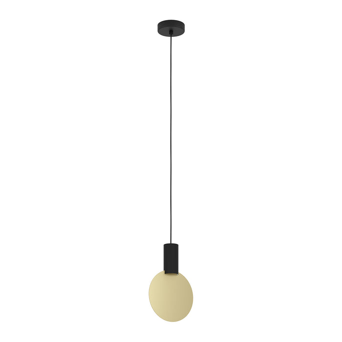 Lampadario A Sospensione Minimal Sarona Acciaio Nero Oro 1 Luce Gu10 4,5W