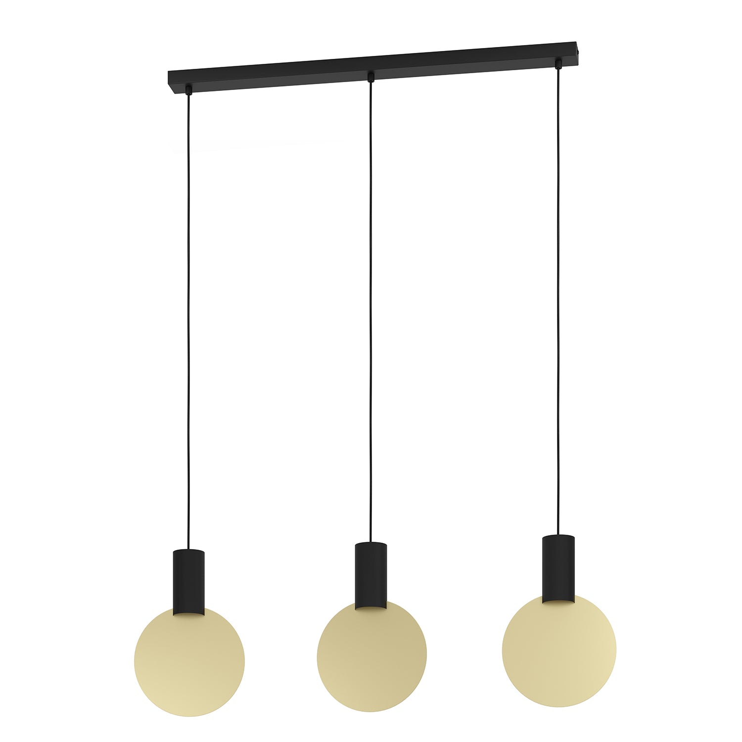 Lampadario A Sospensione Minimal Sarona Acciaio Nero Oro 3 Luci Gu10 4,5W