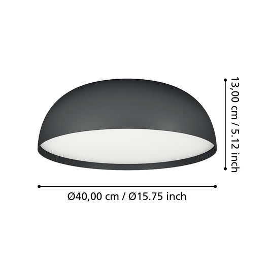 Plafoniera Minimal Tollos-Z Alluminio Nero 3 Luci Led Integrato 7,5W