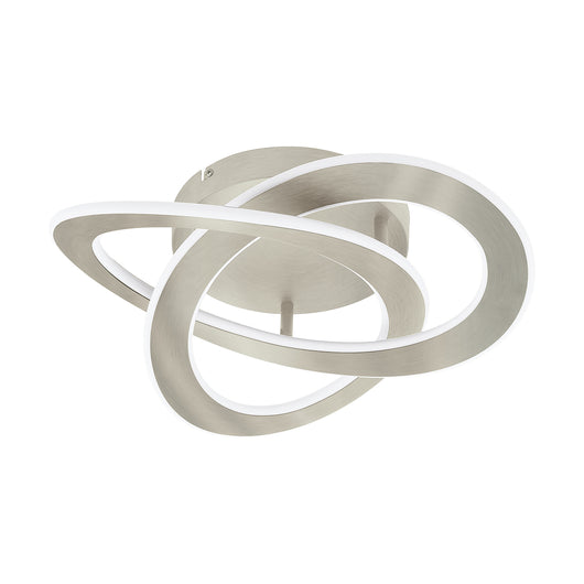 Plafoniera Moderna Rolimare Alluminio Nichel Satinato Luce Led Integrato 35W