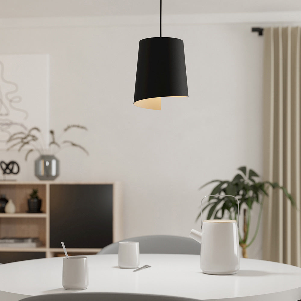 Lampadario Moderno Bolivia 1 Luce Acciaio Nero