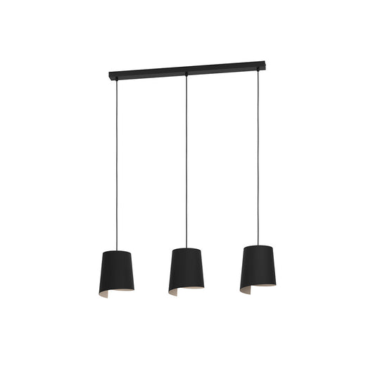Lampadario Moderno Bolivia 3 Luci Acciaio Nero