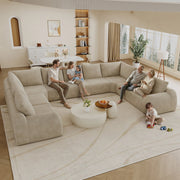 Divano a U ¨C Minimal ¨C Tessuto khaki, 411cm, senza montaggio richiesta