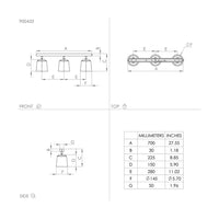 Plafoniera Industrial Pappagallo 3 Luci Legno Marrone E Nero