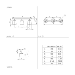 Plafoniera Industrial Pappagallo 3 Luci Legno Marrone E Nero