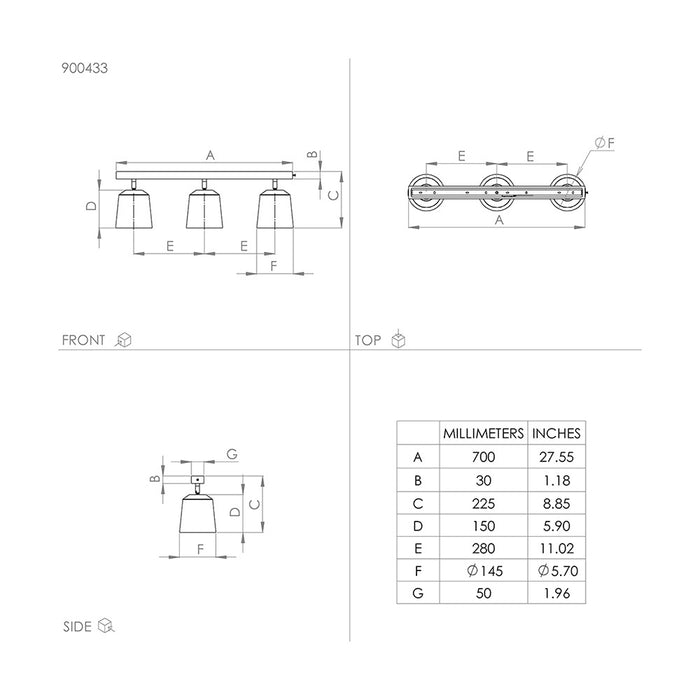 Plafoniera Industrial Pappagallo 3 Luci Legno Marrone E Nero