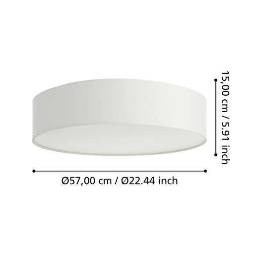 Plafoniera Moderna Romao-Z Acciaio Bianco Luce Led 35W Ip20