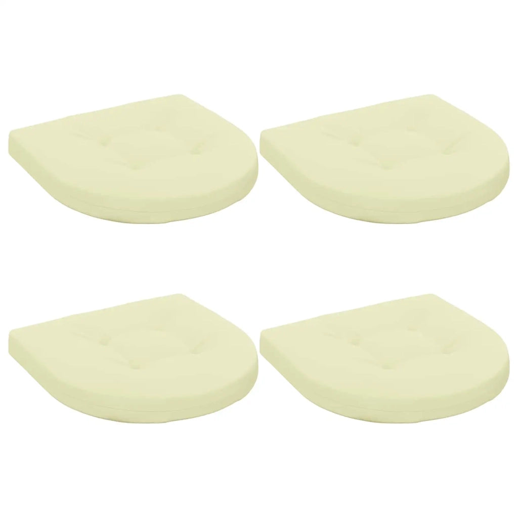 Cuscini per Sedia in 4 Pezzi 4 pz 100% Poliestere Crema 945327