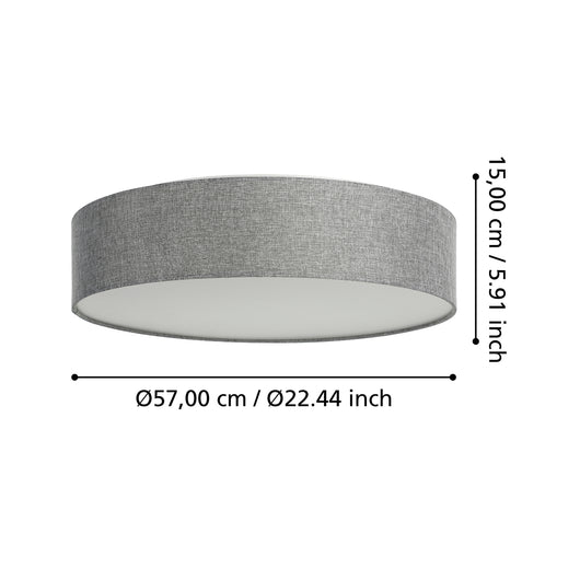 Plafoniera Moderna Romao-Z Acciaio Bianco Luce Led Integrato 35W
