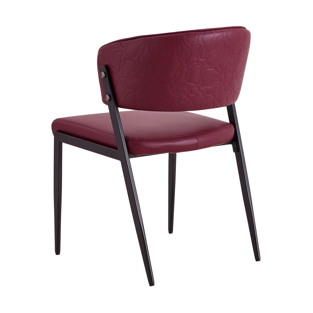 Sedia da pranzo moderna imbottita in PU con struttura in metallo e schienale ergonomico