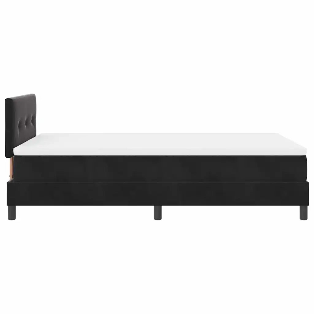 Letto a Sorgente LED con materasso Nero 120 x 200 cm Velluto 3342646