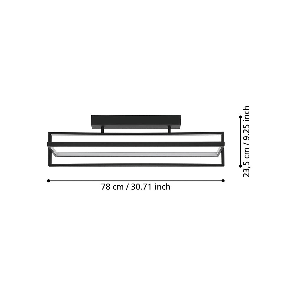 Plafoniera Moderna Siberia Led Acciaio Nero