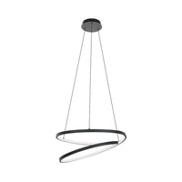 Lampadario Moderno Ruotale Led Alluminio Nero