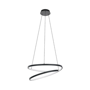 Lampadario Moderno Ruotale Led Alluminio Nero