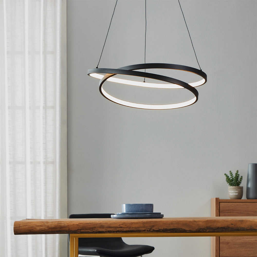 Lampadario Moderno Ruotale Led Alluminio Nero