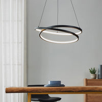 Lampadario Moderno Ruotale Led Alluminio Nero