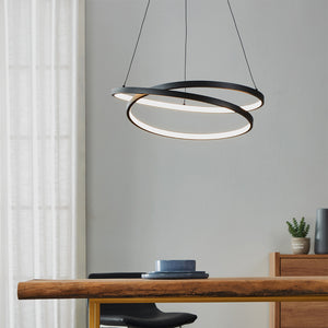 Lampadario Moderno Ruotale Led Alluminio Nero