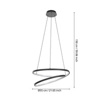 Lampadario Moderno Ruotale Led Alluminio Nero