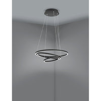 Lampadario A Sospensione Moderno Lobinero-Z Alluminio Nero 1 Luce Led 43,2W