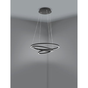 Lampadario A Sospensione Moderno Lobinero-Z Alluminio Nero 1 Luce Led 43,2W