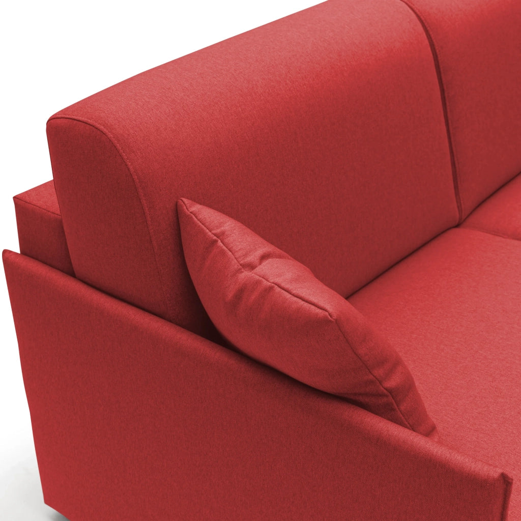 Evans Divano letto matrimoniale in tessuto impermeabile T13 169 cm (mat. 140x197) rosso