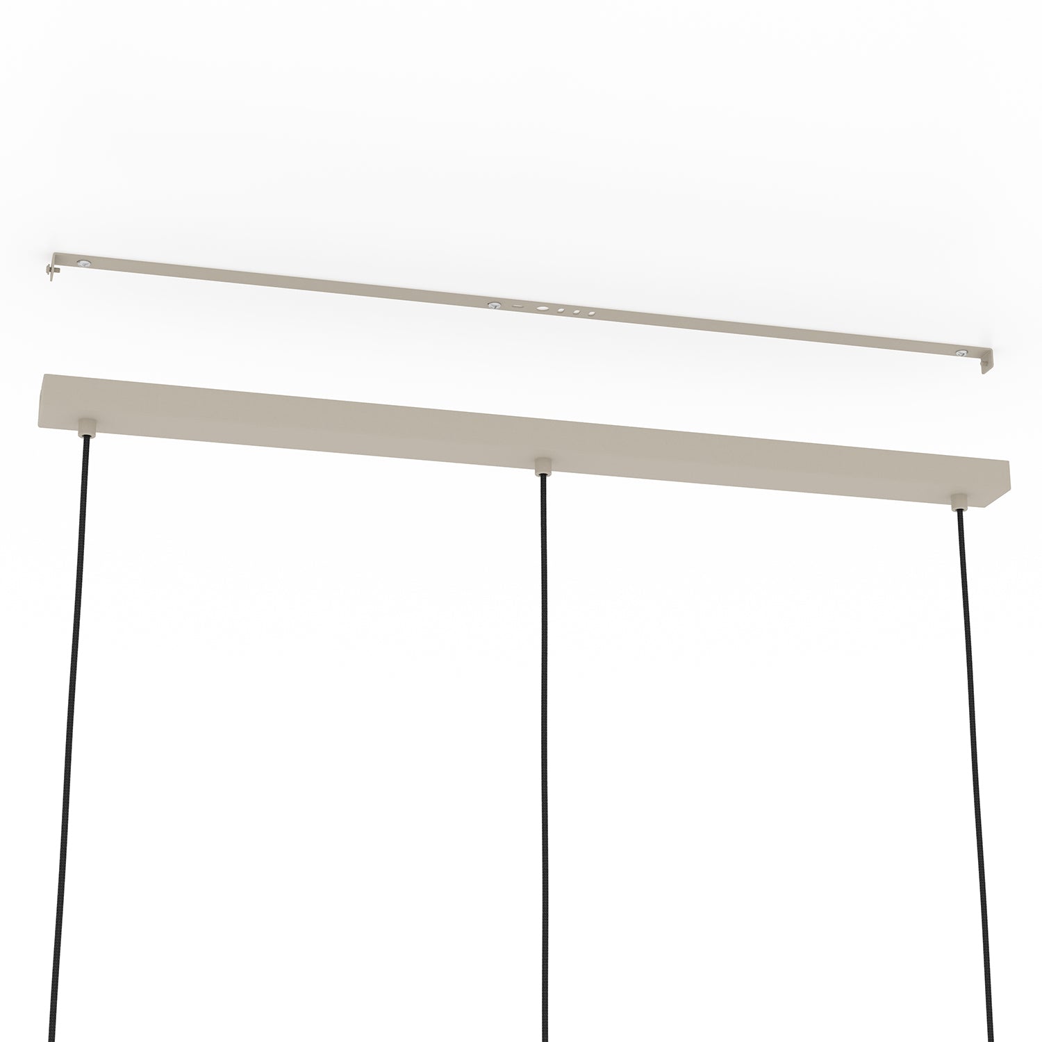 Lampadario A Sospensione Minimal Romazzina Lineare Acciaio Sabbia 3 Luci E27