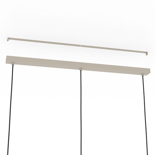 Lampadario A Sospensione Minimal Romazzina Lineare Acciaio Sabbia 3 Luci E27