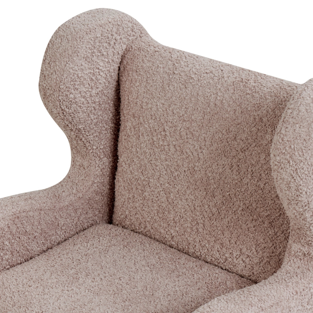 Sedia imbottita in bouclé tortora con braccioli Sedile per bambini Design moderno