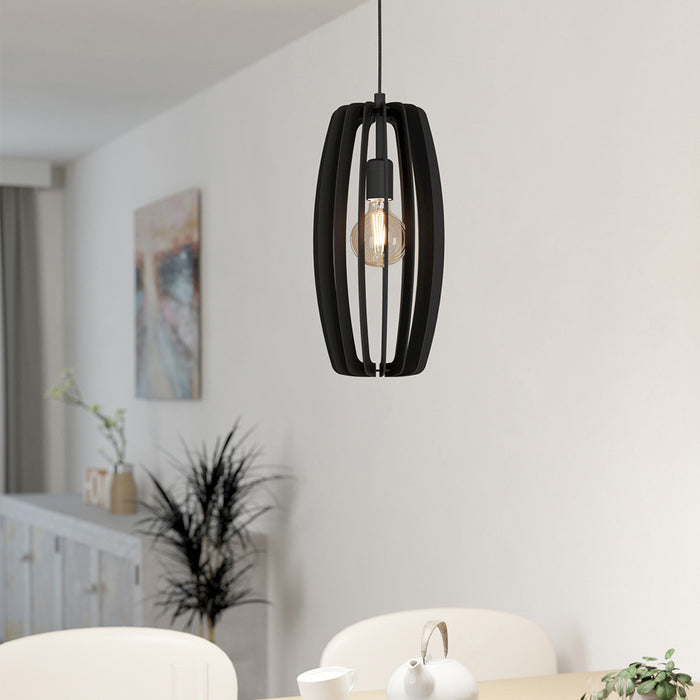 Lampadario Industrial Bajazzara 1 Luce Acciaio Nero Diffusore Nero