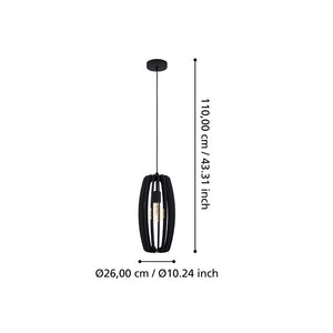 Lampadario Industrial Bajazzara 1 Luce Acciaio Nero Diffusore Nero