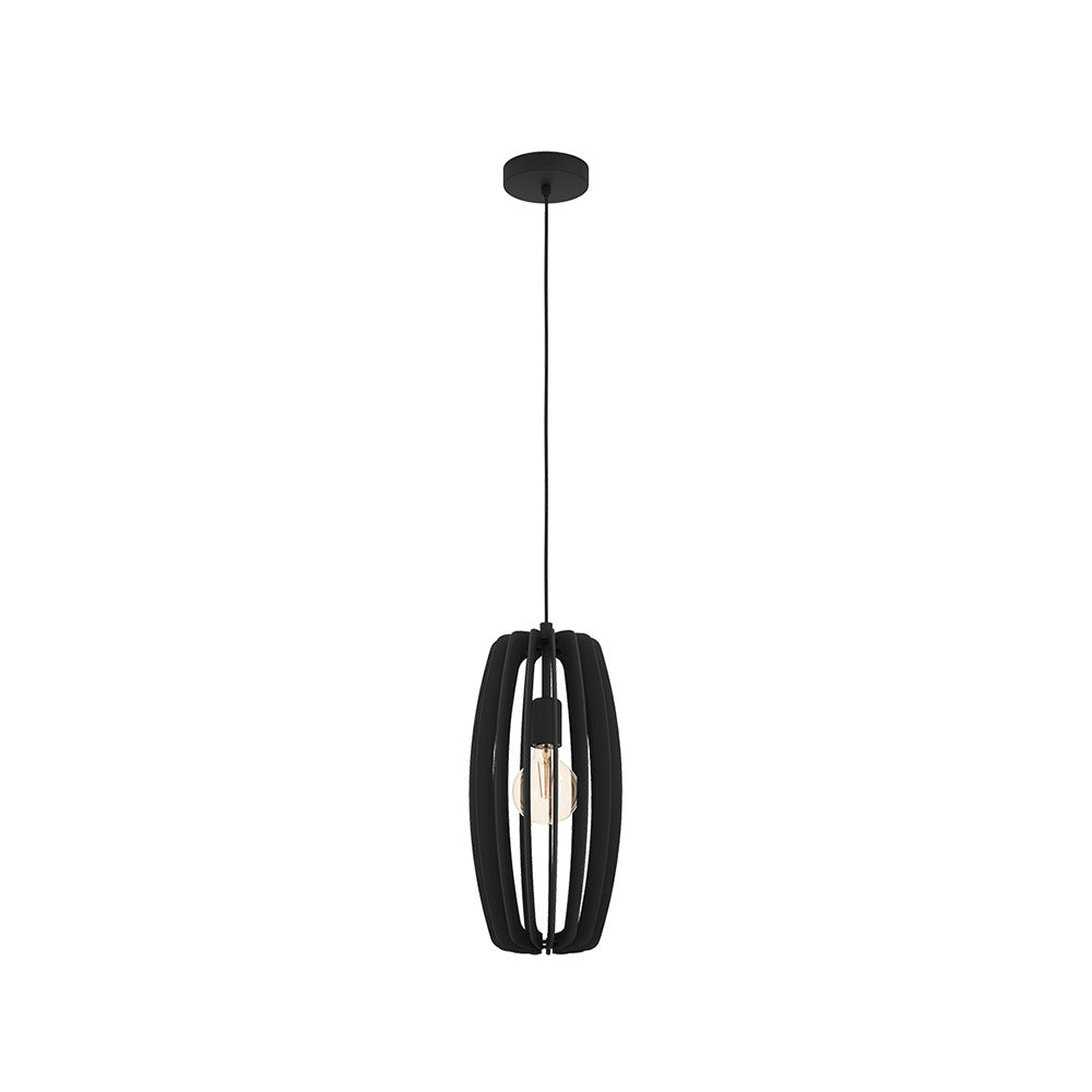 Lampadario Industrial Bajazzara 1 Luce Acciaio Nero Diffusore Nero
