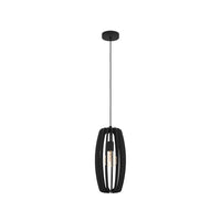 Lampadario Industrial Bajazzara 1 Luce Acciaio Nero Diffusore Nero