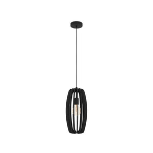 Lampadario Industrial Bajazzara 1 Luce Acciaio Nero Diffusore Nero