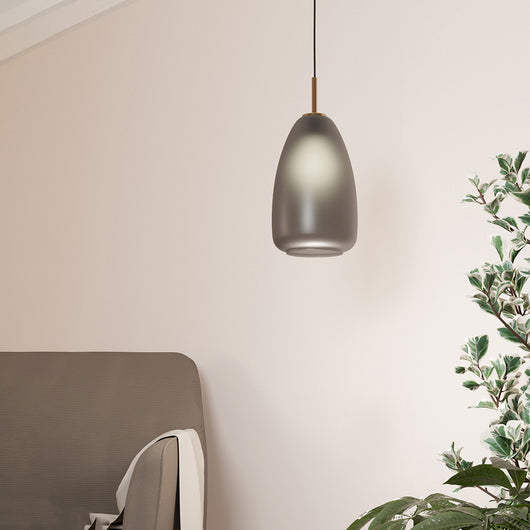 Lampadario Contemporaneo Alobrase 1 Luce Acciaio Nero E Ottone