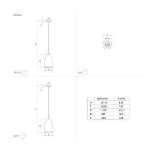 Lampadario Contemporaneo Alobrase 1 Luce Acciaio Nero E Ottone