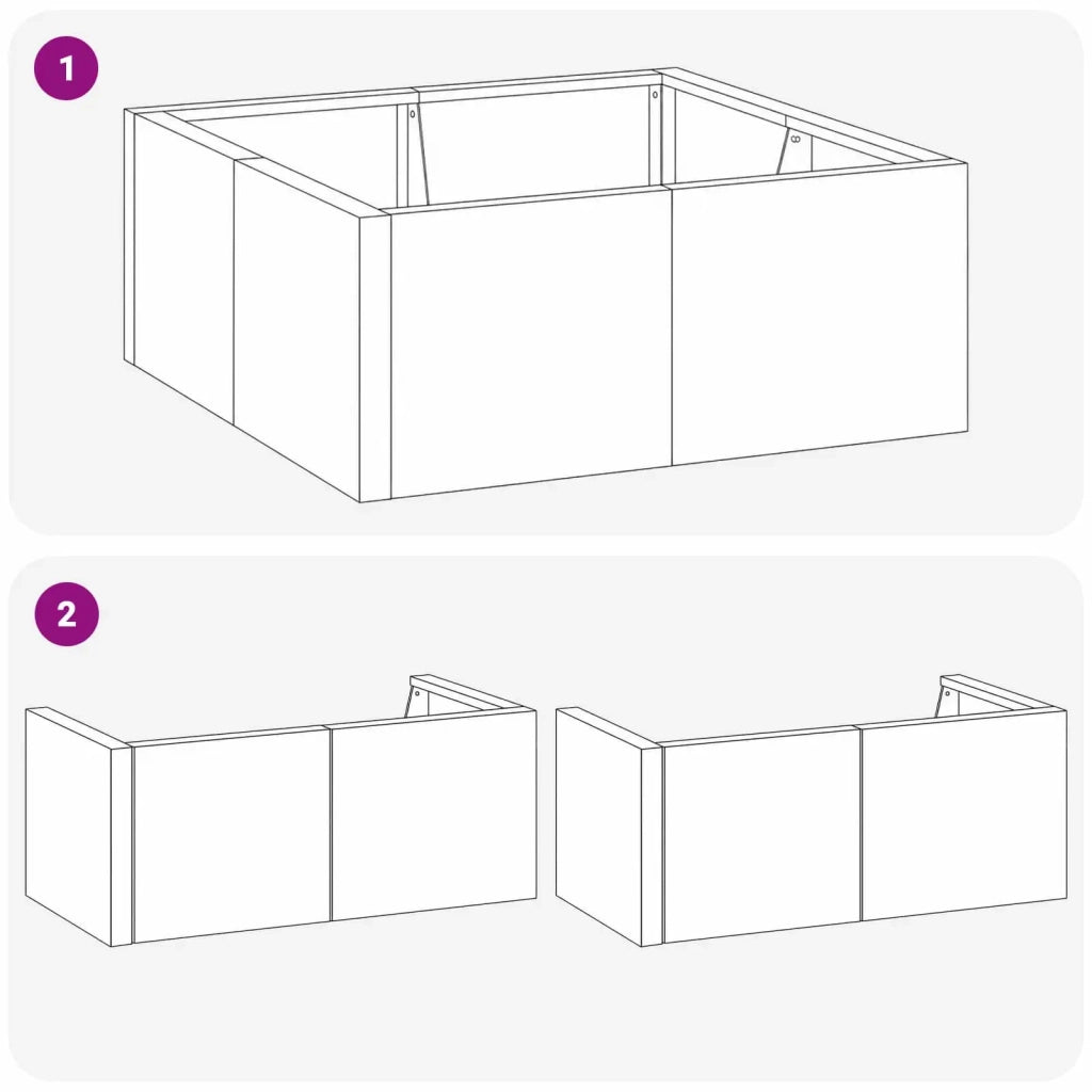 Muro di contenimento 4 pz 100 x 100 x 50 cm Acciaio Nero 3449212