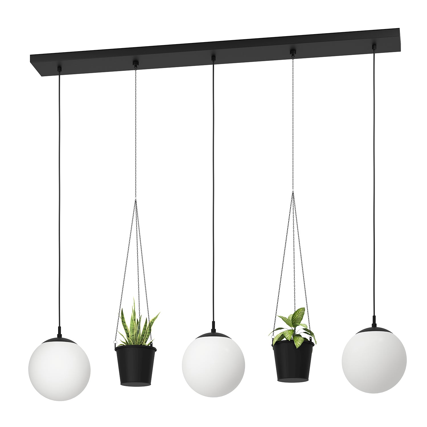 Lampadario A Sospensione Minimal Rondo 3 Acciaio Nero Vetro 3 Luci E27