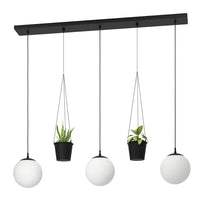 Lampadario A Sospensione Minimal Rondo 3 Acciaio Nero Vetro 3 Luci E27